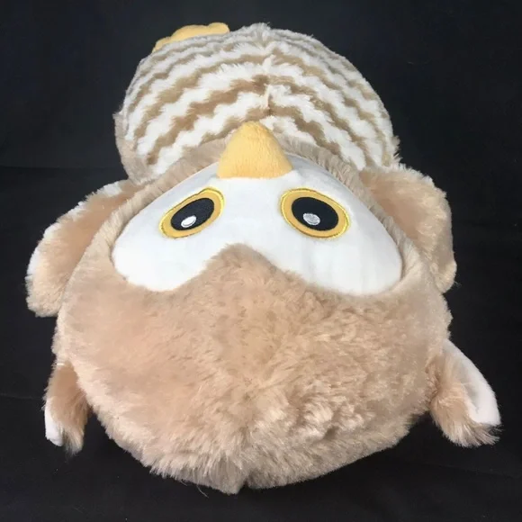 (SOLD) Annie The Owl Large Stuffed Plush Toy Embroidered 14" Soft Tan Nursery - Picture 6 of 16